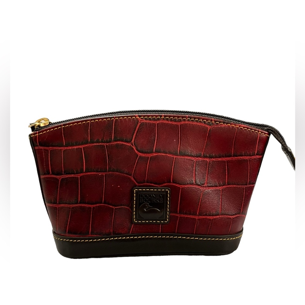 Vintage Dooney & Bourke Leather Croc Embossed Cosmetic Pouch
